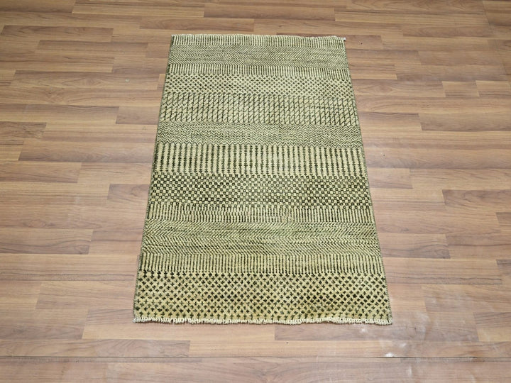 2'0" x 3'0" New Hand Knotted Beige Wool Rectangle Oriental Rug - MOA10276634