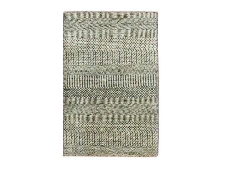 2'0" x 3'0" New Hand Knotted Beige Wool Rectangle Oriental Rug - MOA10276635