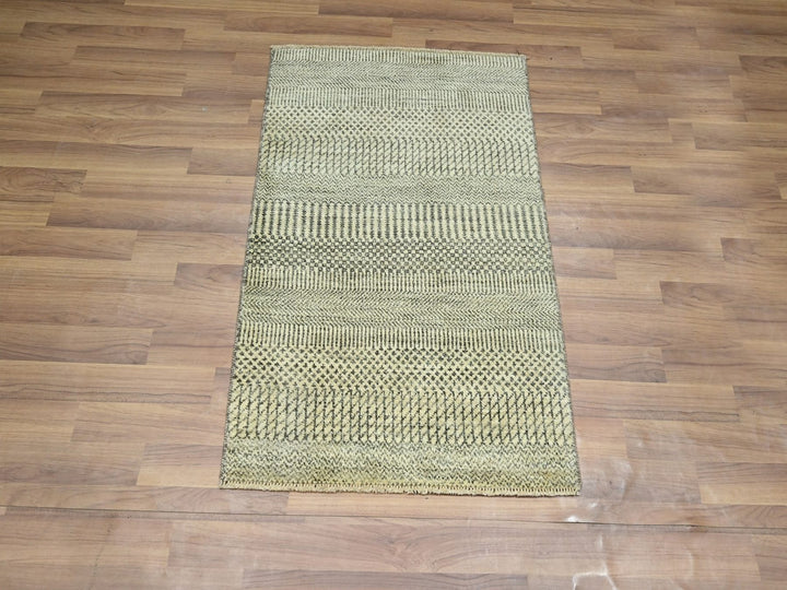 2'0" x 3'0" New Hand Knotted Beige Wool Rectangle Oriental Rug - MOA10276635