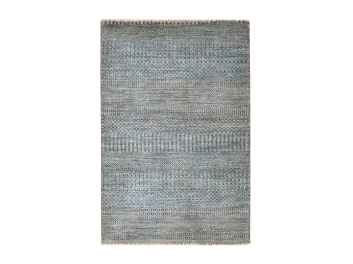 2'0" x 3'0" New Hand Knotted Blue Wool Rectangle Oriental Rug - MOA10276638