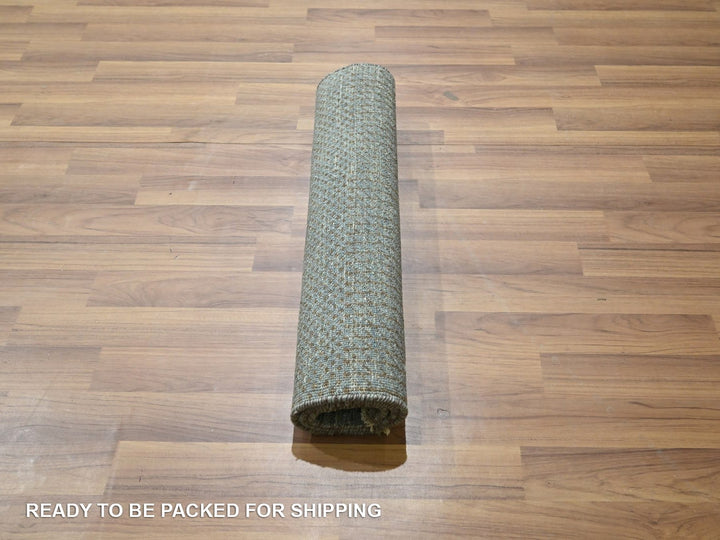 2'0" x 3'0" New Hand Knotted Blue Wool Rectangle Oriental Rug - MOA10276638