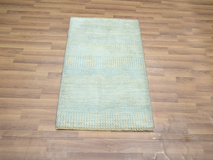 2'0" x 3'0" New Hand Knotted Blue Wool Rectangle Oriental Rug - MOA10276639