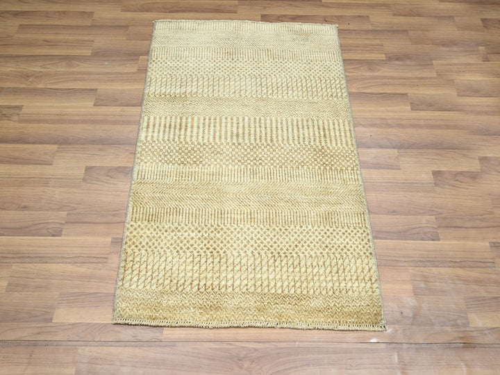 2'0" x 3'0" New Hand Knotted Beige Wool Rectangle Oriental Rug - MOA10276642