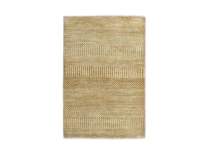 2'0" x 3'0" New Hand Knotted Beige Wool Rectangle Oriental Rug - MOA10276643