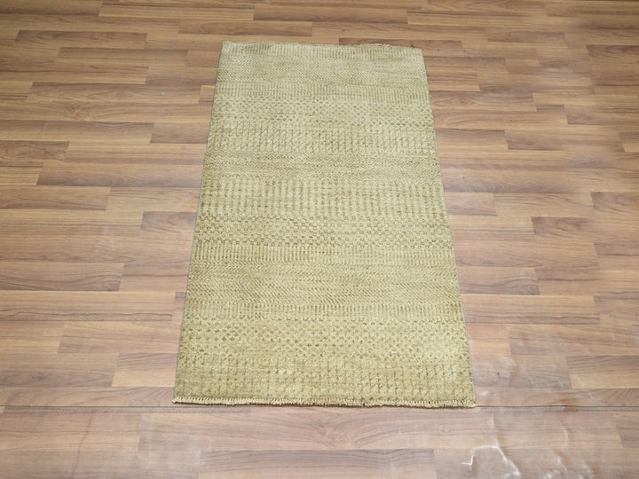 2'0" x 3'0" New Hand Knotted Beige Wool Rectangle Oriental Rug - MOA10276644