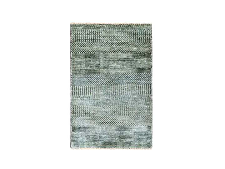 2'0" x 3'0" New Hand Knotted Grey Wool Rectangle Oriental Rug - MOA10276647