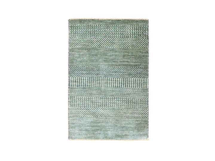 2'0" x 3'0" New Hand Knotted Grey Wool Rectangle Oriental Rug - MOA10276648