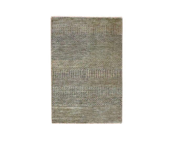 2'0" x 3'0" New Hand Knotted Brown Wool Rectangle Oriental Rug - MOA10276649
