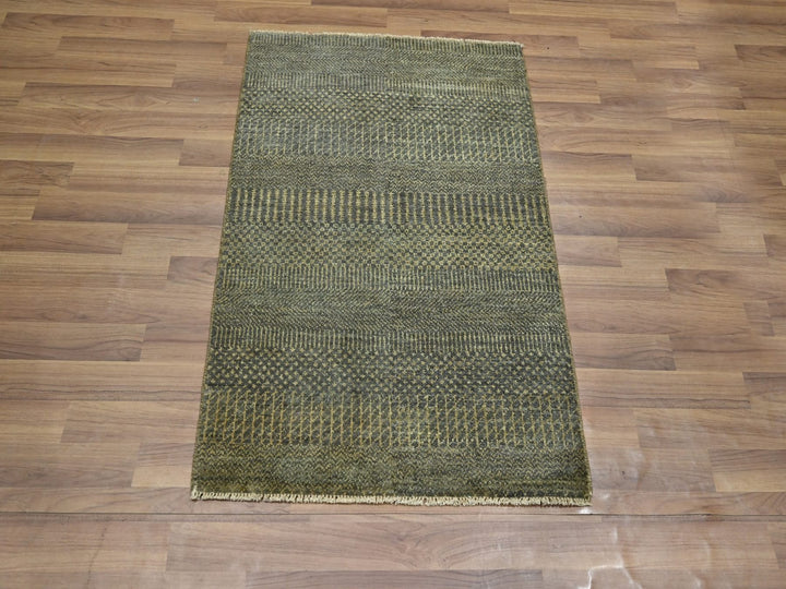 2'0" x 3'0" New Hand Knotted Brown Wool Rectangle Oriental Rug - MOA10276649