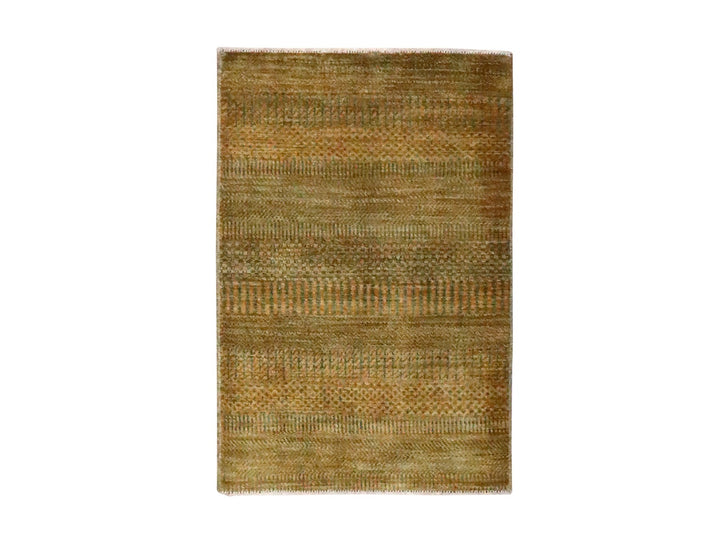 2'0" x 3'0" New Hand Knotted Brown Wool Rectangle Oriental Rug - MOA10276651