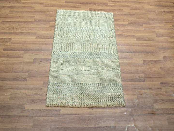 2'0" x 3'0" New Hand Knotted Beige Wool Rectangle Oriental Rug - MOA10276652