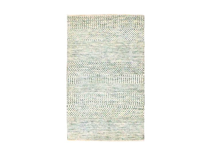 2'0" x 3'0" New Hand Knotted Ivory Wool Rectangle Oriental Rug - MOA10276653