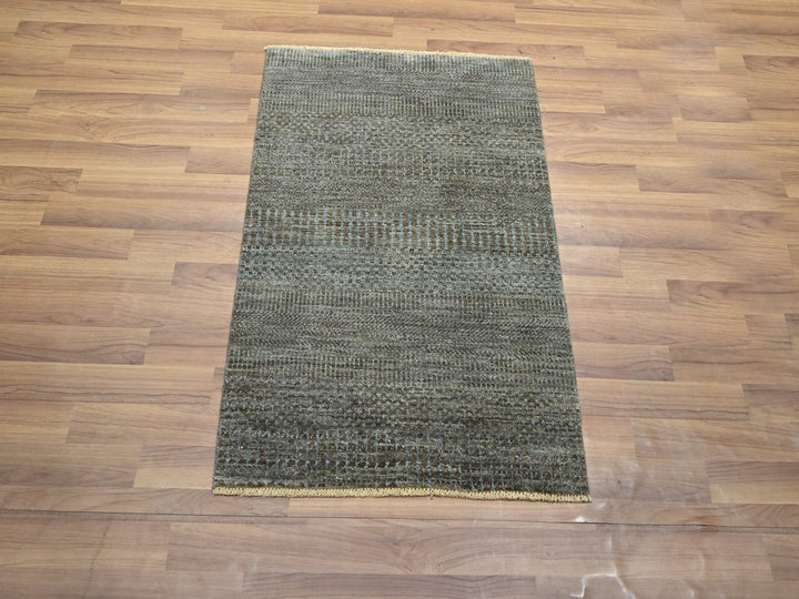 2'0" x 3'0" New Hand Knotted Brown Wool Rectangle Oriental Rug - MOA10276654