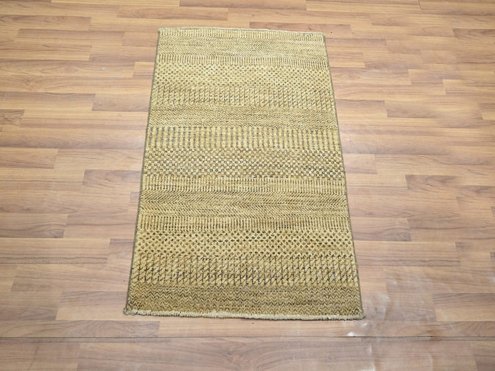 2'0" x 3'0" New Hand Knotted Brown Wool Rectangle Oriental Rug - MOA10276655