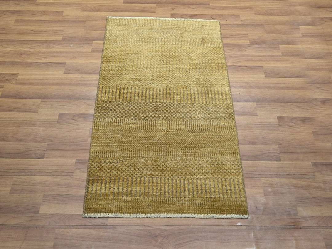 2'0" x 3'0" New Hand Knotted Brown Wool Rectangle Oriental Rug - MOA10276659