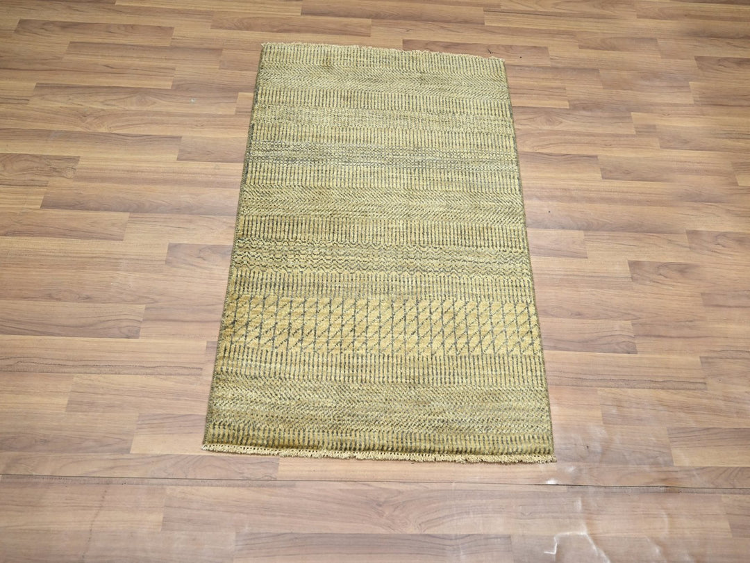 2'0" x 3'0" New Hand Knotted Brown Wool Rectangle Oriental Rug - MOA10276663