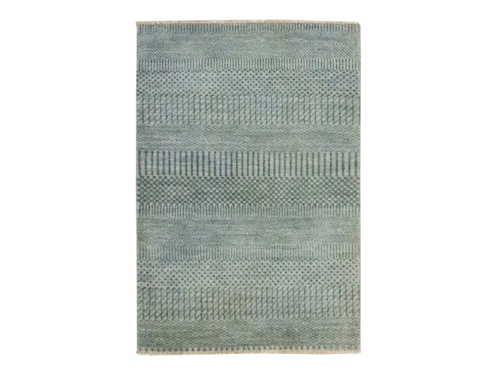 2'0" x 3'0" New Hand Knotted Grey Wool Rectangle Oriental Rug - MOA10276665