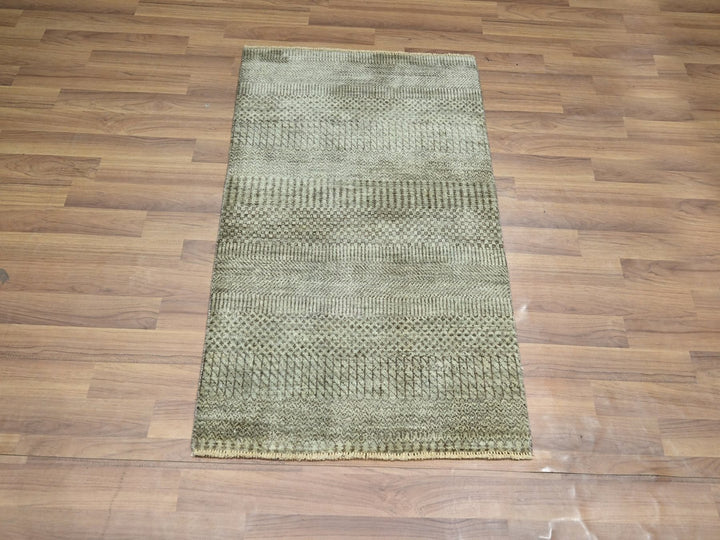 2'0" x 3'0" New Hand Knotted Beige Wool Rectangle Oriental Rug - MOA10276666