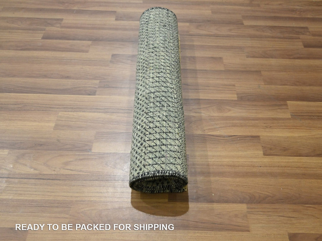 2'0" x 3'0" New Hand Knotted Grey Wool Rectangle Oriental Rug - MOA10276668