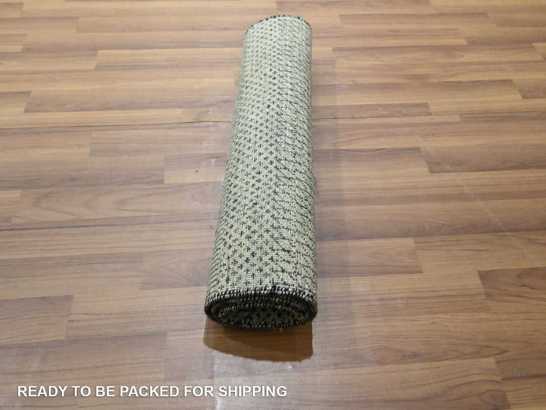 2'0" x 3'0" New Hand Knotted Grey Wool Rectangle Oriental Rug - MOA10276669