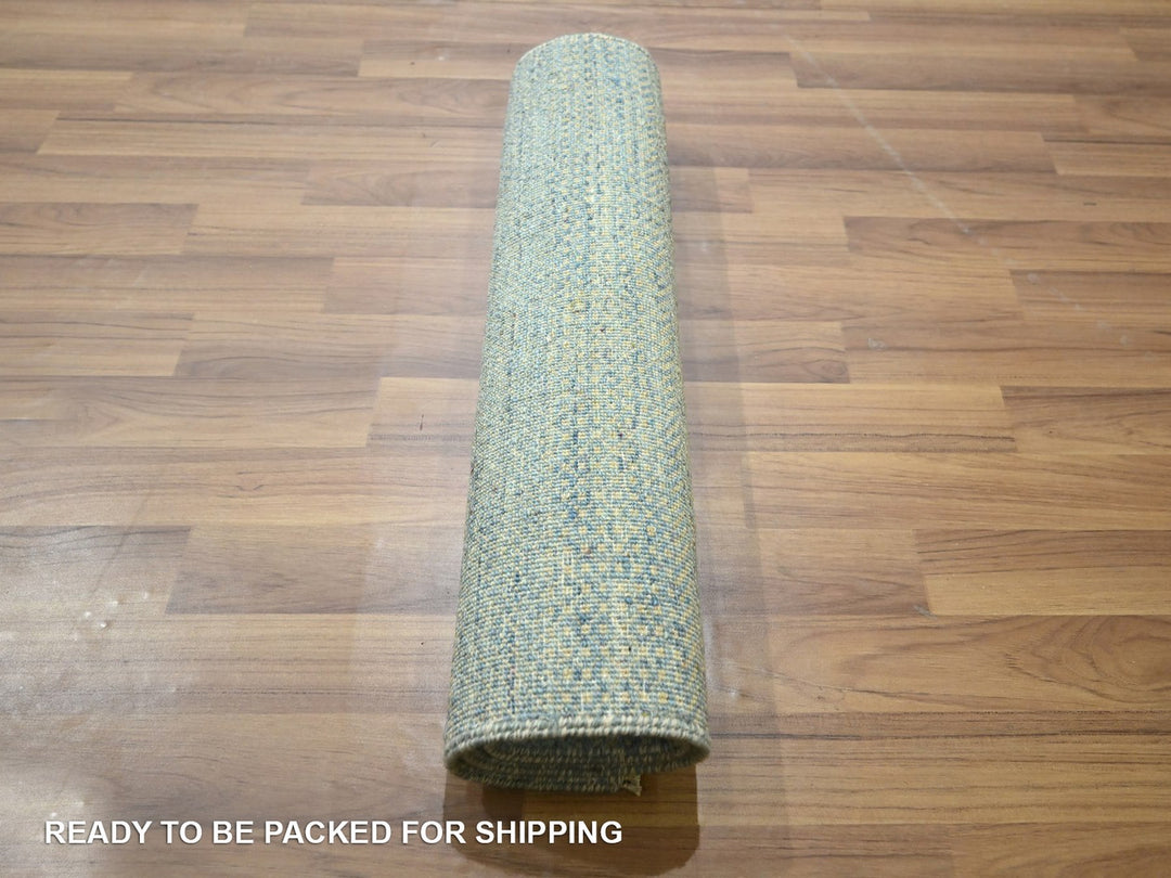 2'0" x 3'0" New Hand Knotted Blue Wool Rectangle Oriental Rug - MOA10276670