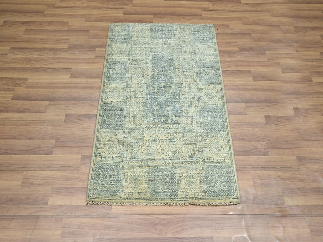 2'0" x 3'0" New Hand Knotted Beige Wool Rectangle Oriental Rug - MOA10276671