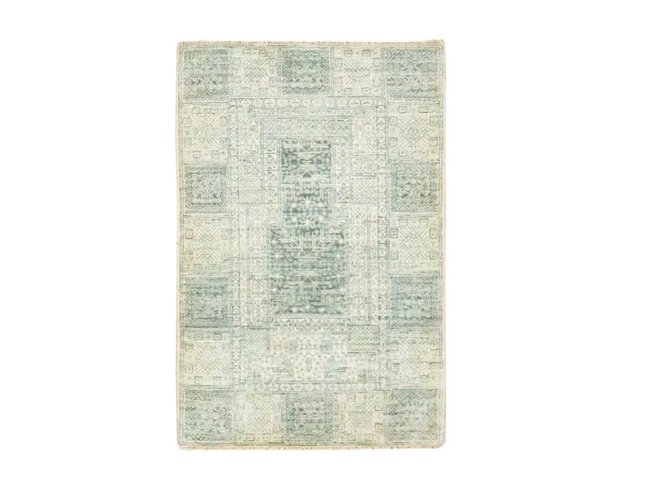 2'0" x 3'0" New Hand Knotted Beige Wool Rectangle Oriental Rug - MOA10276672