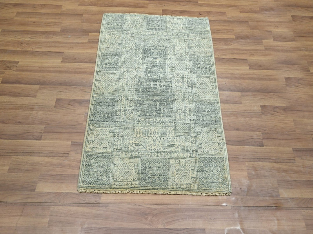 2'0" x 3'0" New Hand Knotted Beige Wool Rectangle Oriental Rug - MOA10276672