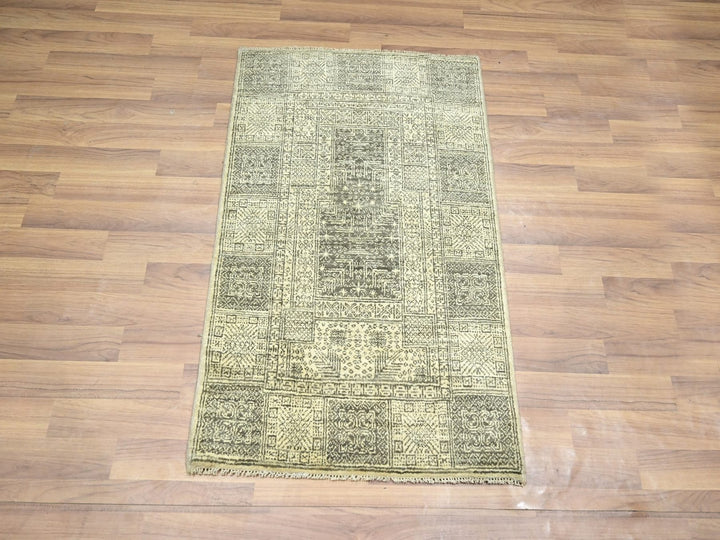 2'0" x 3'0" New Hand Knotted Beige Wool Rectangle Oriental Rug - MOA10276674