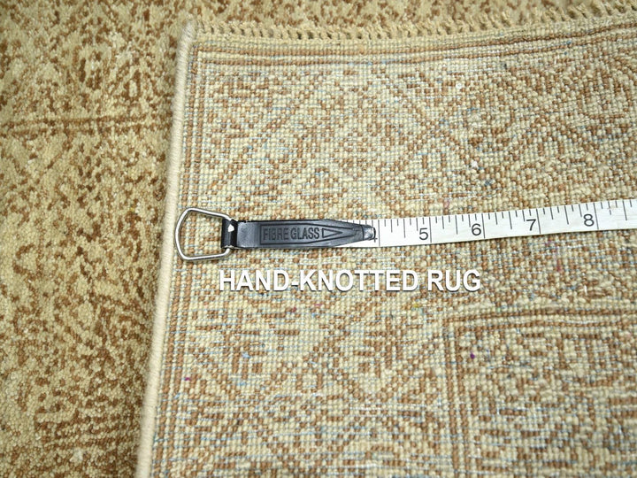 2'0" x 3'0" New Hand Knotted Beige Wool & Silk Rectangle Oriental Rug - MOA10276676