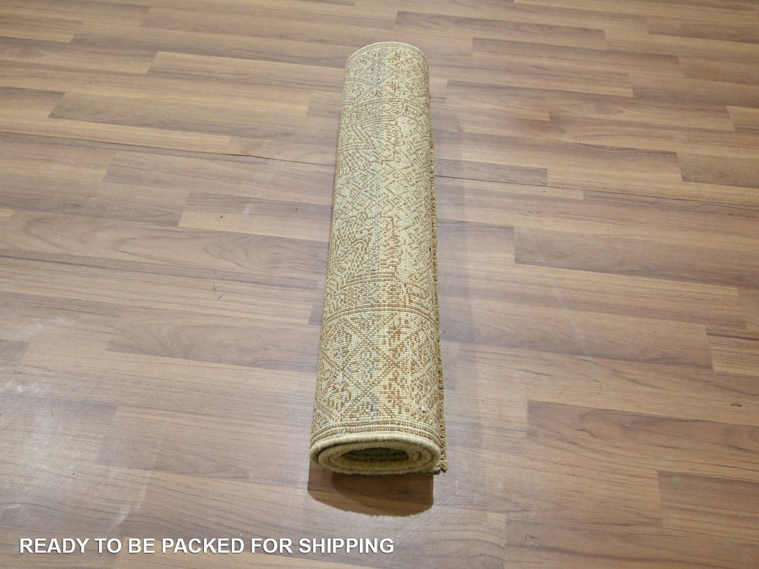 2'0" x 3'0" New Hand Knotted Brown Wool & Silk Rectangle Oriental Rug - MOA10276677