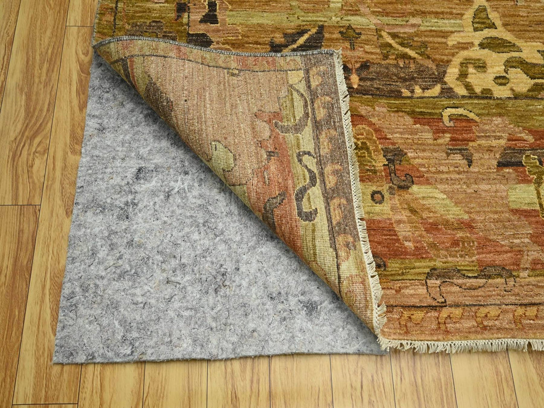 9'0" x 12'4" New Hand Knotted Brown Wool Rectangle Oriental Rug - MOA10276684