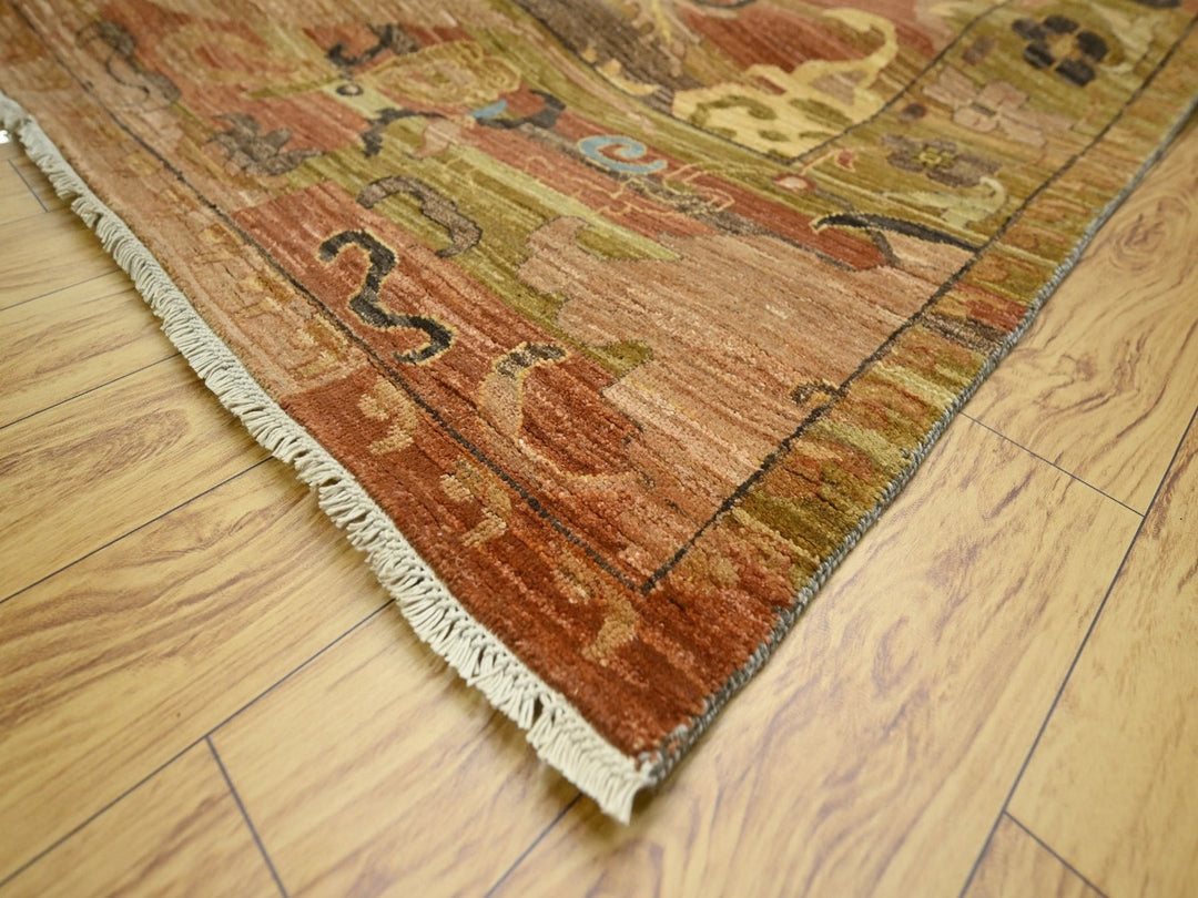 9'0" x 12'4" New Hand Knotted Brown Wool Rectangle Oriental Rug - MOA10276684
