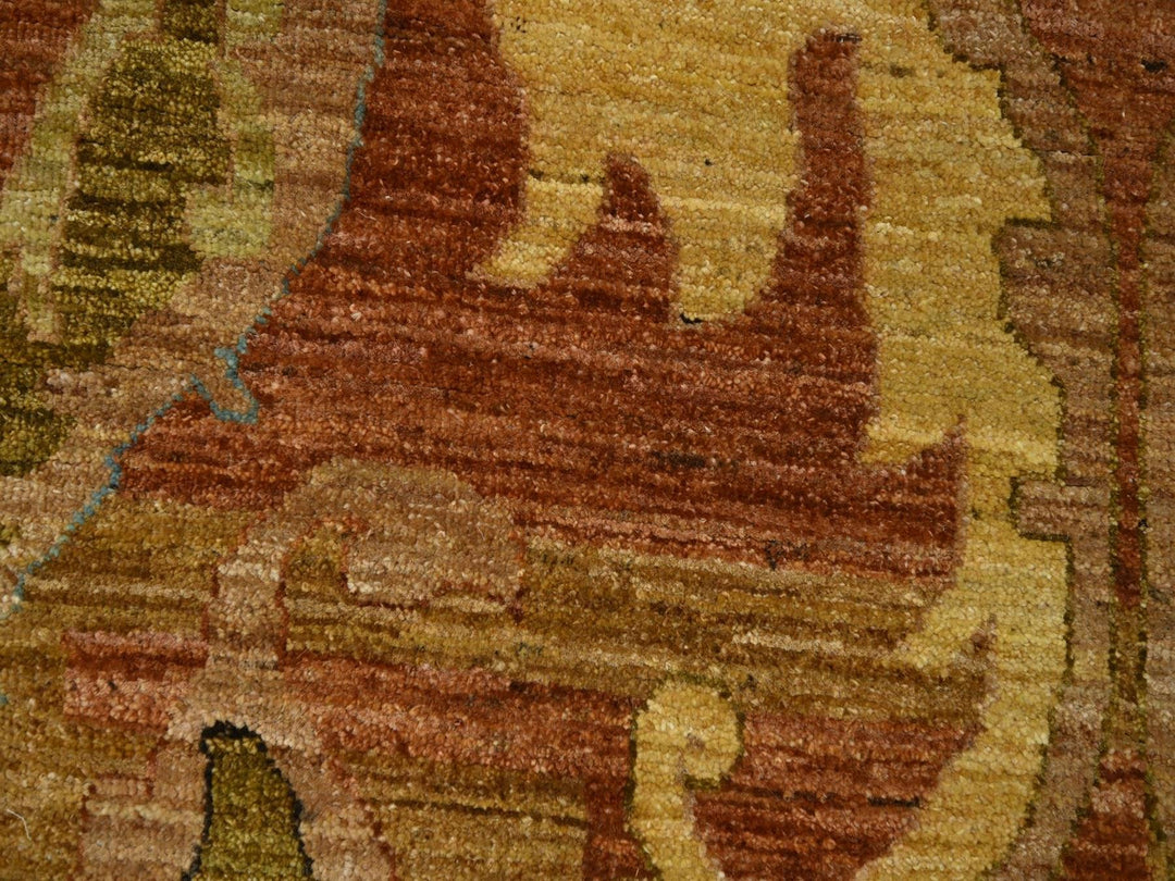 9'0" x 12'4" New Hand Knotted Brown Wool Rectangle Oriental Rug - MOA10276684