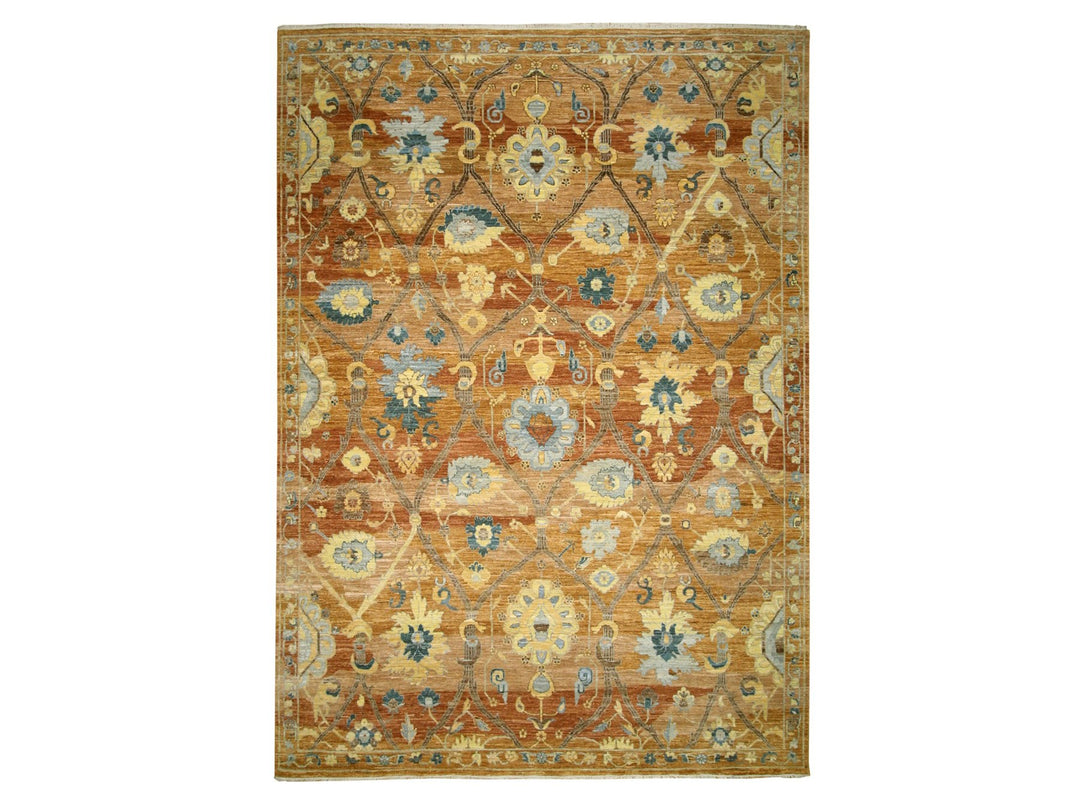 8'9" x 11'11" New Hand Knotted Red Wool Rectangle Oriental Rug - MOA10276685