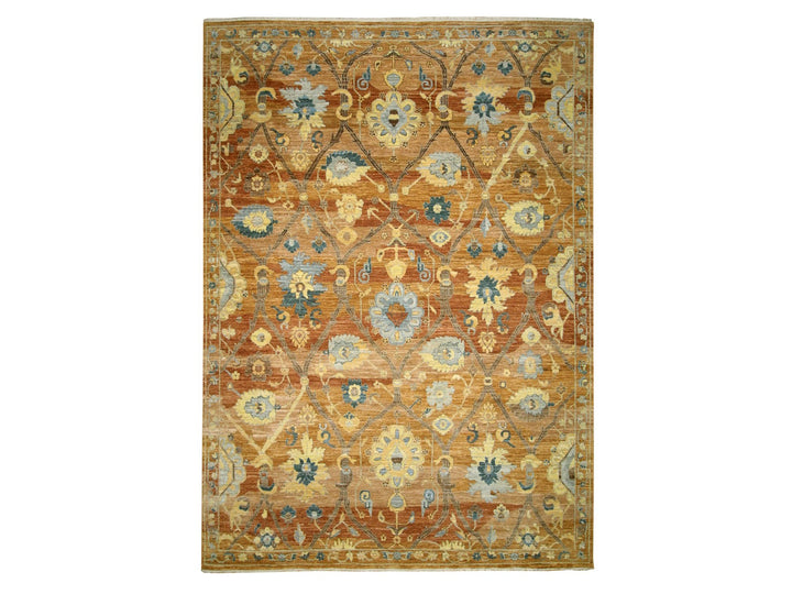 8'9" x 11'11" New Hand Knotted Red Wool Rectangle Oriental Rug - MOA10276685