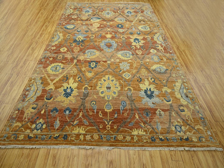8'9" x 11'11" New Hand Knotted Red Wool Rectangle Oriental Rug - MOA10276685