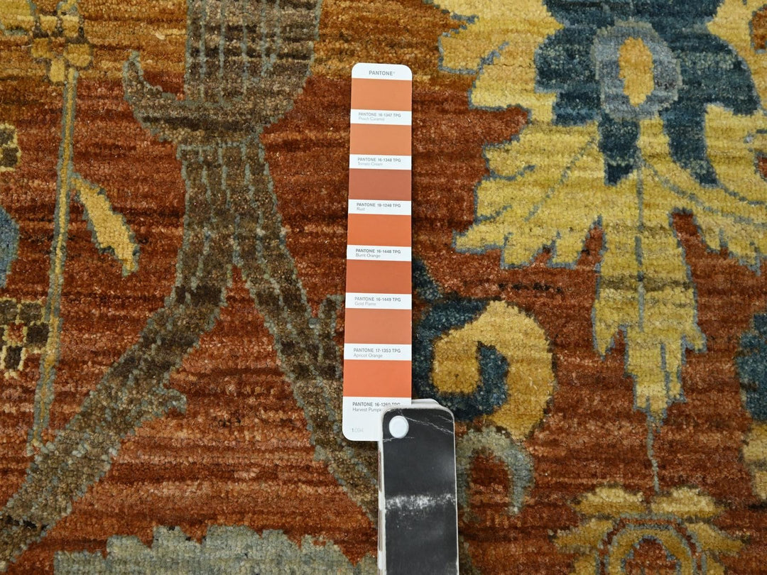 8'9" x 11'11" New Hand Knotted Red Wool Rectangle Oriental Rug - MOA10276685