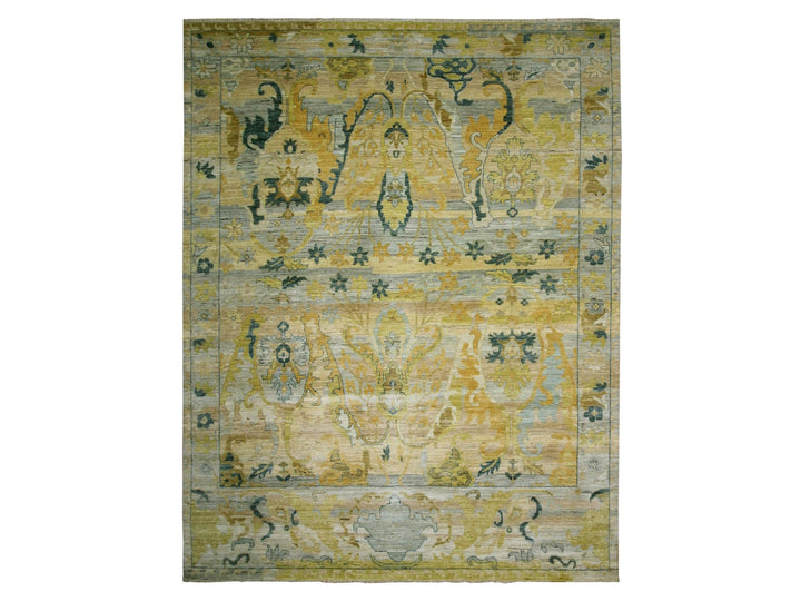 9'1" x 12'1" New Hand Knotted Grey Wool Rectangle Oriental Rug - MOA10276687