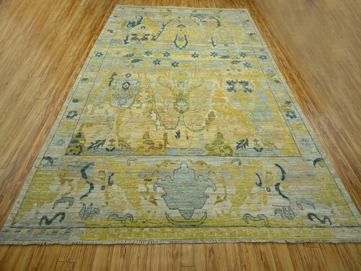 9'1" x 12'1" New Hand Knotted Grey Wool Rectangle Oriental Rug - MOA10276687