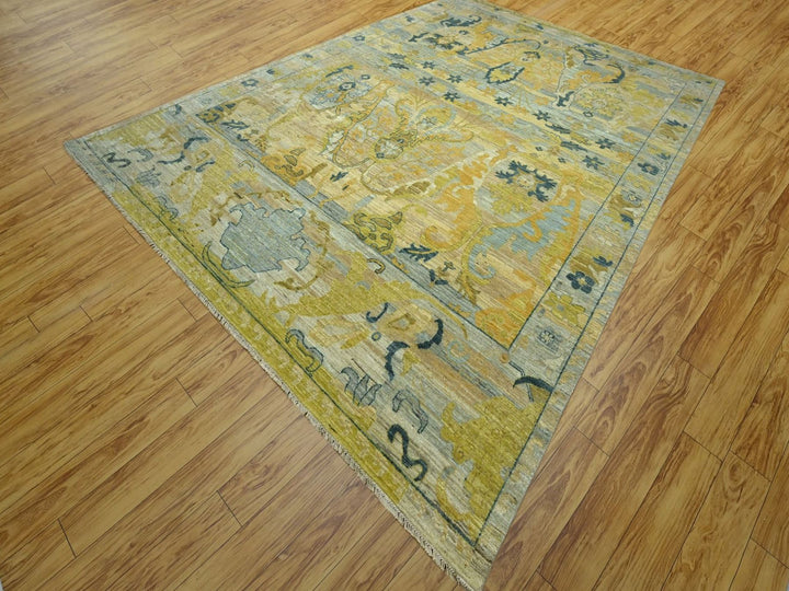 9'1" x 12'1" New Hand Knotted Grey Wool Rectangle Oriental Rug - MOA10276687