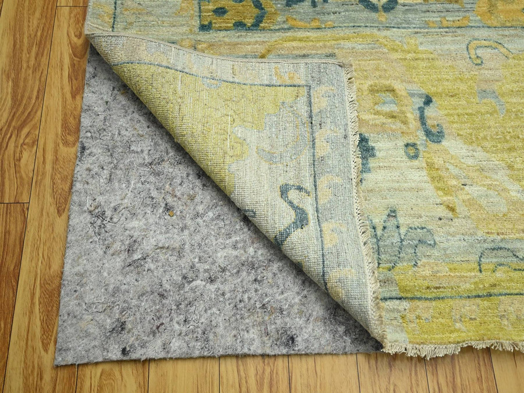 9'1" x 12'1" New Hand Knotted Grey Wool Rectangle Oriental Rug - MOA10276687