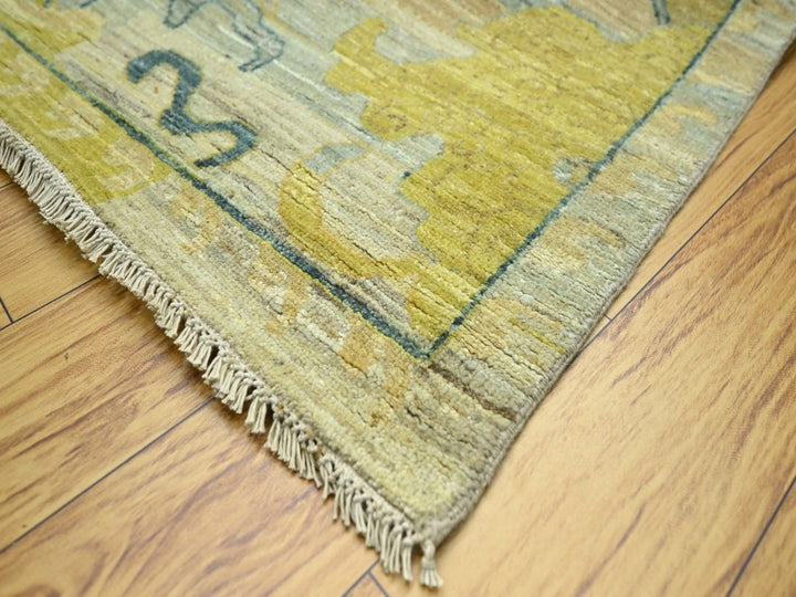 9'1" x 12'1" New Hand Knotted Grey Wool Rectangle Oriental Rug - MOA10276687