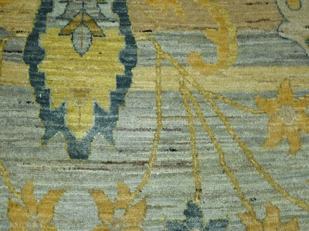 9'1" x 12'1" New Hand Knotted Grey Wool Rectangle Oriental Rug - MOA10276687