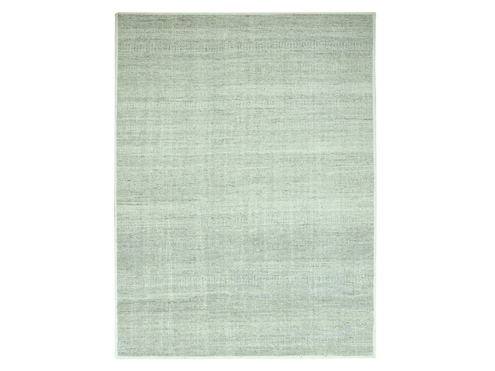 9'11" x 13'9" New Hand Knotted Grey Wool Rectangle Oriental Rug - MOA10276688