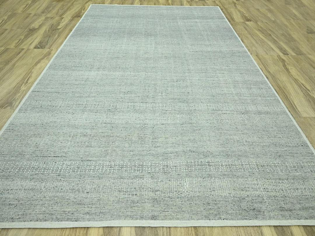 9'11" x 13'9" New Hand Knotted Grey Wool Rectangle Oriental Rug - MOA10276688