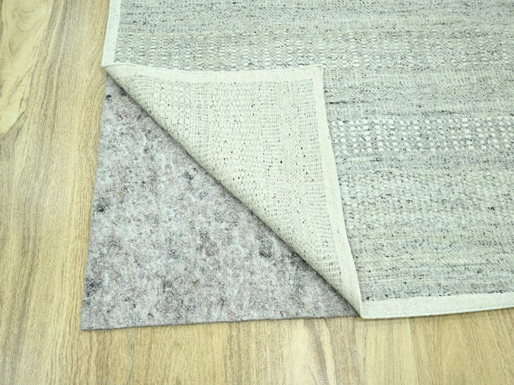 9'11" x 13'9" New Hand Knotted Grey Wool Rectangle Oriental Rug - MOA10276688