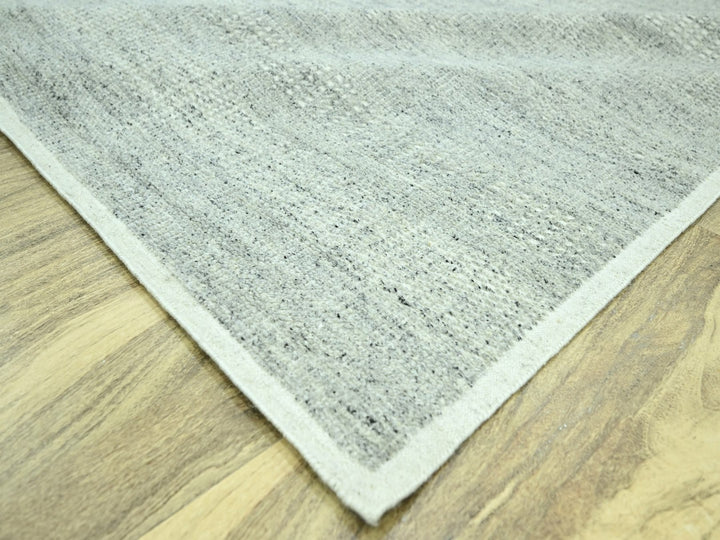 9'11" x 13'9" New Hand Knotted Grey Wool Rectangle Oriental Rug - MOA10276688