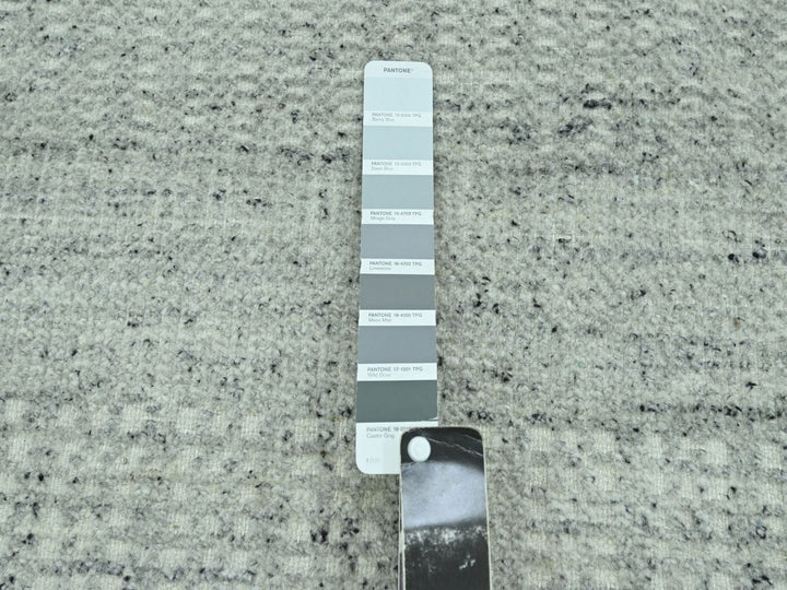 9'11" x 13'9" New Hand Knotted Grey Wool Rectangle Oriental Rug - MOA10276688
