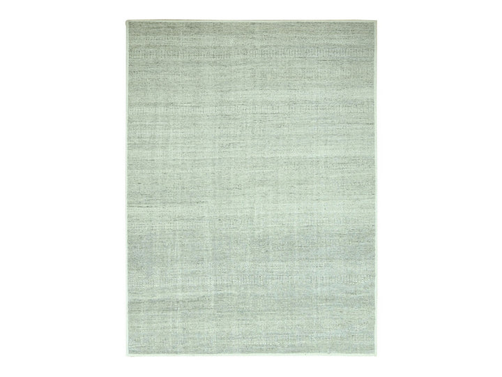 10'1" x 13'9" New Hand Knotted Grey Wool Rectangle Oriental Rug - MOA10276689